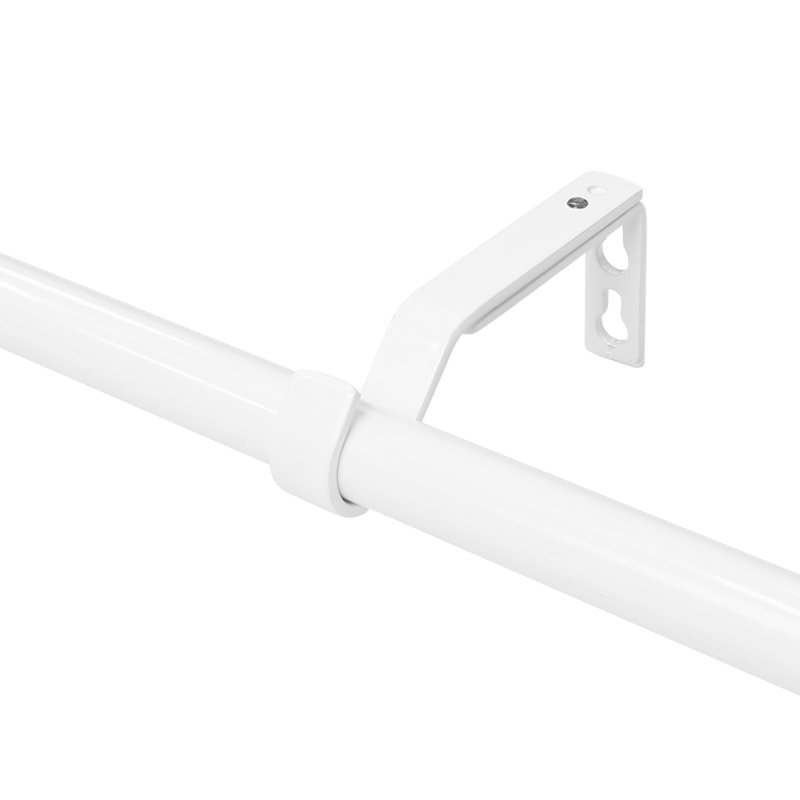 3/4" Acrylic Ball Telescoping Single Curtain Rod White, 3.1'' H x 3.1'' W x 42'' D
