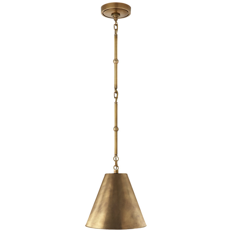 Thomas O'Brien Goodman Small Hanging Light, Antique Brass, Antique Brass, 12" H x 10" W x 10" D