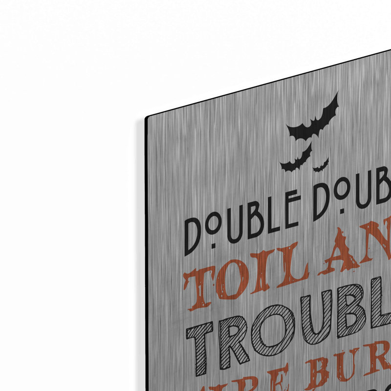 «Toil And Trouble» par Lettered & Lined, art mural en métal, H 24 po x l 16 po