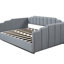 Lit de jour gris rembourré avec rangement, lit de jour double et confortable-1022083775