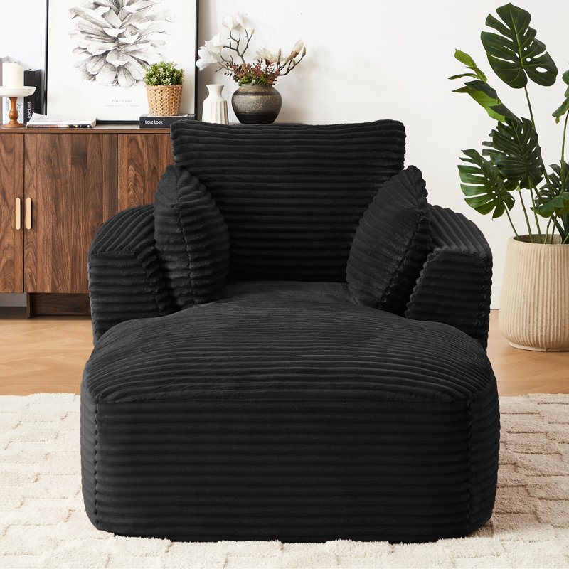 Chaise longue surdimensionnée en velours côtelé d'intérieur
