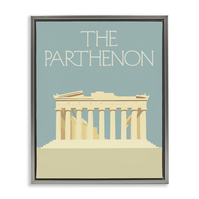 «Parthenon Landmark View», art mural encadré flottant par Daphne Polselli, Cadre flottant gris lustré, H 31 po x l 25 po