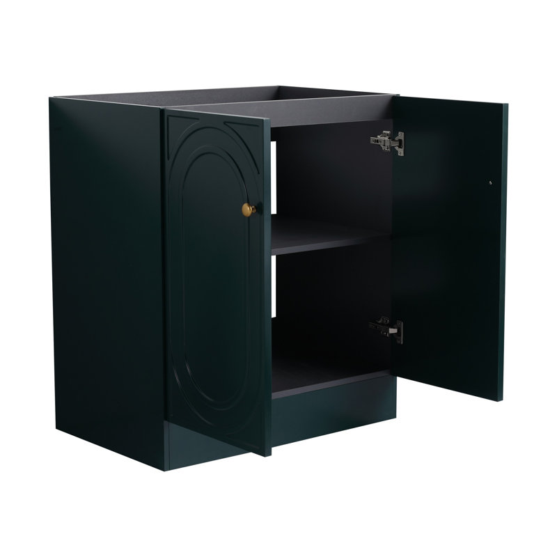 Meuble-lavabo autoportant - sans le lavabo, Vert foncé