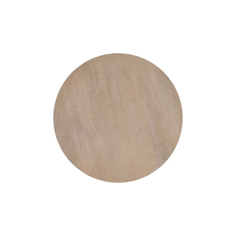 Lenan Round Light Oak and Metal Accent Table
