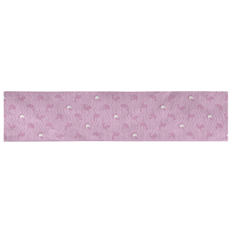 Chemin de table baleines Avicia, 72 po x 16 po, Rose, Coton