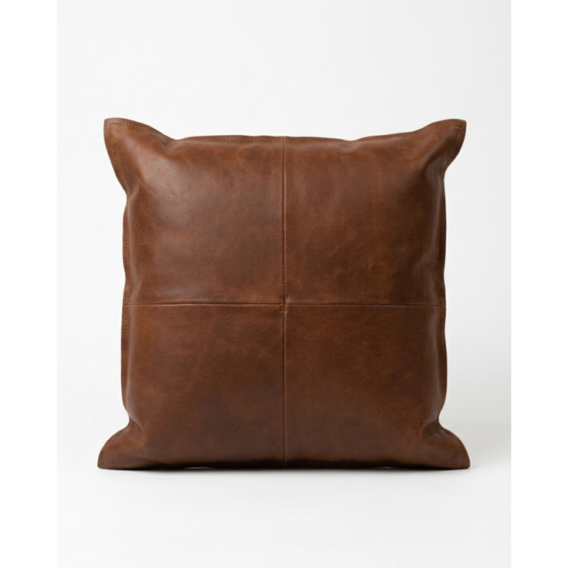 Sophie Brown Leather Throw Pillow