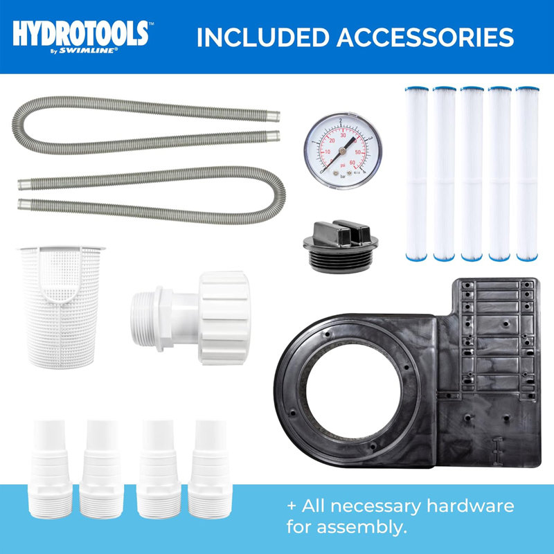 Swimline HydroTools 40 Sq Ft Extra Flo 5 Element Cartridge Pool Filter Tank