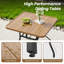 Outdoor Patio Dining Table With 1.57" Umbrella Hole, 35"X35" Wood-Like Texture, All-Weather Metal Frame For Poolside, Deck, Porch