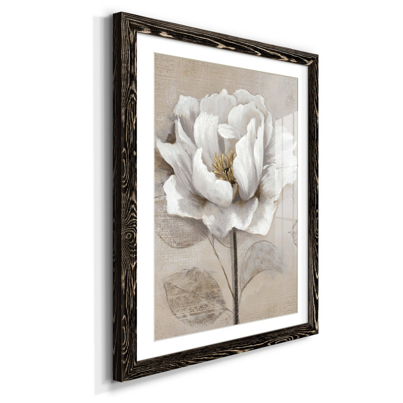Doux blanc II - cadre photo, reproduction d'art, Cadre noir, H 31,5 po x l 23,5 po x P 1,5 po