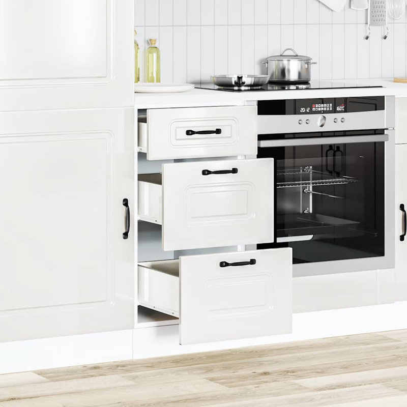 Kitchen Base Cabinet Kalmar Engineered Wood, High Gloss White