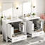 Meuble-lavabo élégant 60 po, double lavabo en céramique et armoire de rangement gracieuse, compartiments-1318276342