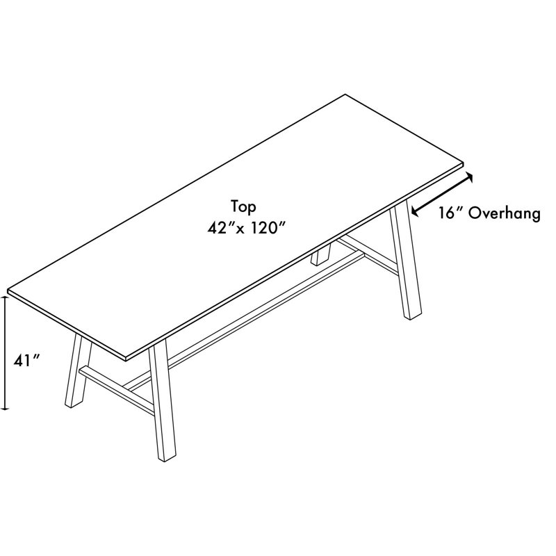 Table de salle à manger Midtown, Blanc, H 41 po x l 120 po x P 42 po