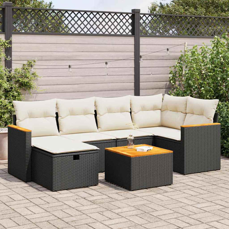 Vidaxl Garden Sofa Set Black