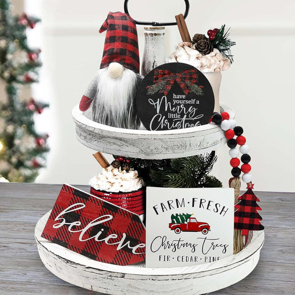 Classic Red, White & Plaid Christmas Decorations - Paint Yourself