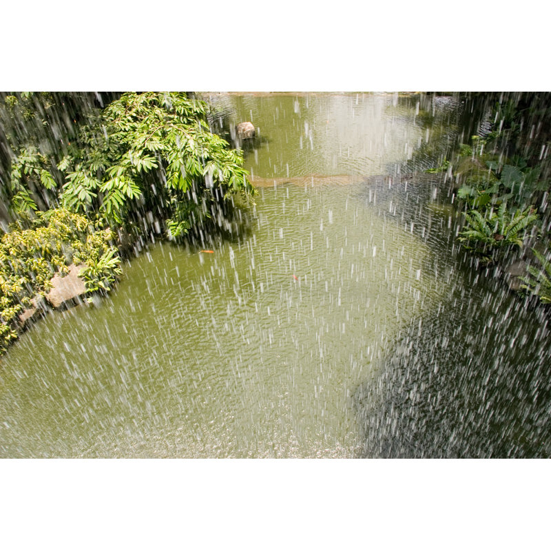 A Tropical Rainfall Over A Tropic River - Wrapped Canvas Print, 30cm H x 46cm W