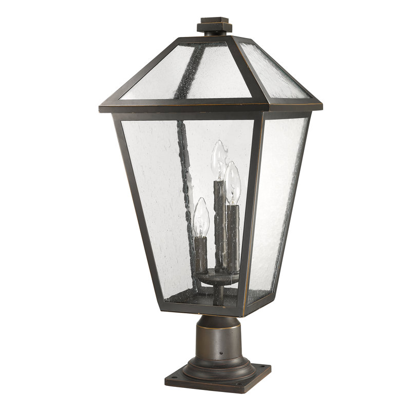 Anaye Lantern Head, Rubbed Bronze, Seeded, 24.25" H x 12.25" W x 12.25" D