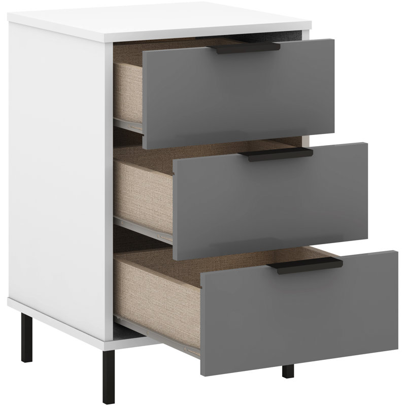 Roseanne 3 Drawer Bedside Table