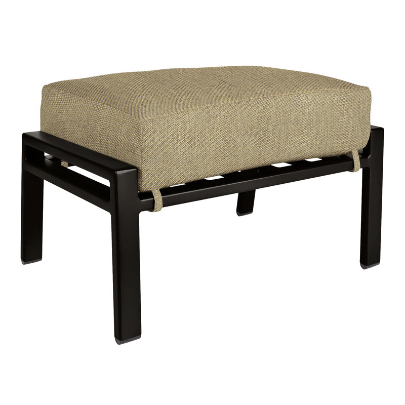 Aris Outdoor Ottoman, Carbon Black, Stitches Slate