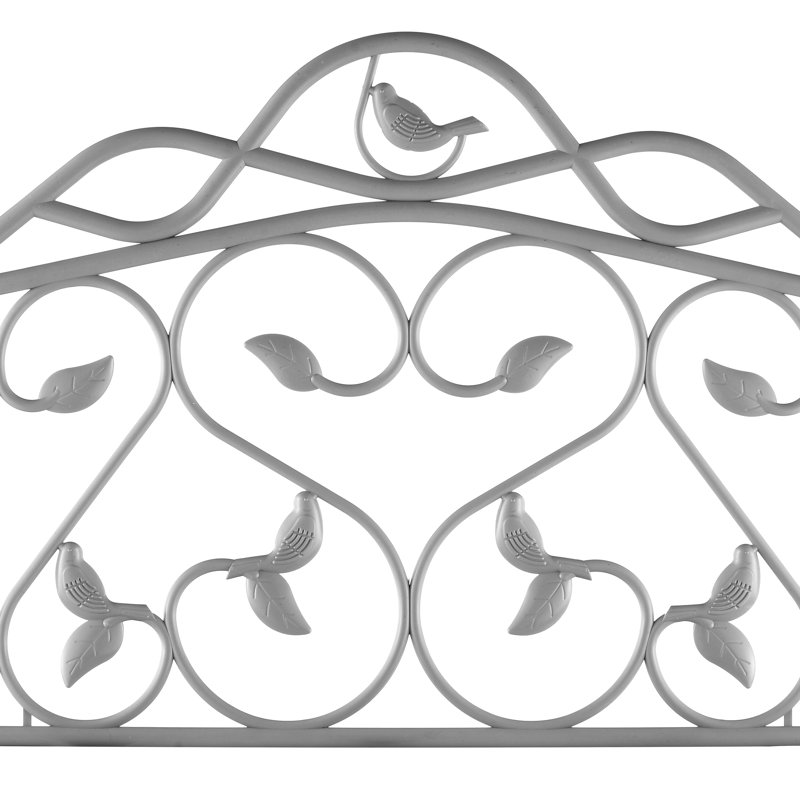 Bordure de jardin Evelyne: motif de feuilles et d'oiseaux, Gris, 16