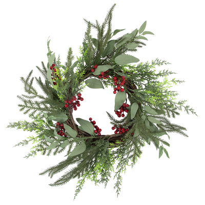 Faux Fir Plastic 24'' Wreath