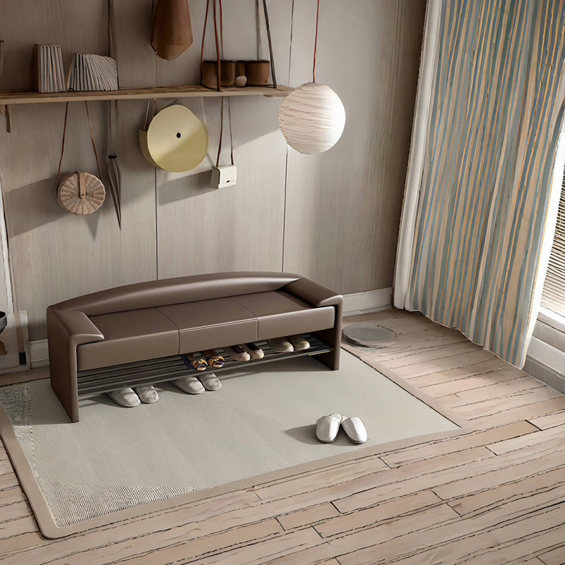 Banc de rangement Kapor, Café, H 21,25 po x l 62,99 po x P 17,71 po