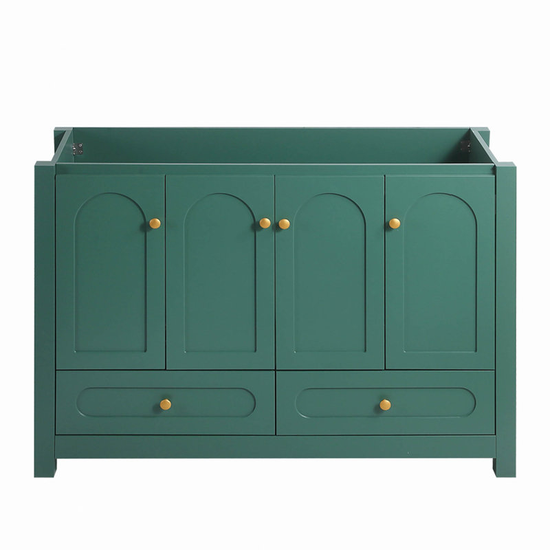 Meuble-lavabo de 48 po de largeur avec un grand espace de rangement - une armoire avec 4 portes à fermeture douce et 2 tiroirs (excluant le lavabo en céramique)