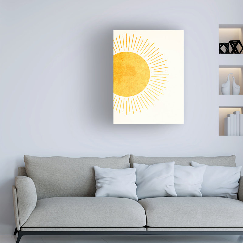 Paysage bohème jaune soleil couchant 1, H 24 po x l 18 po x P 2 po
