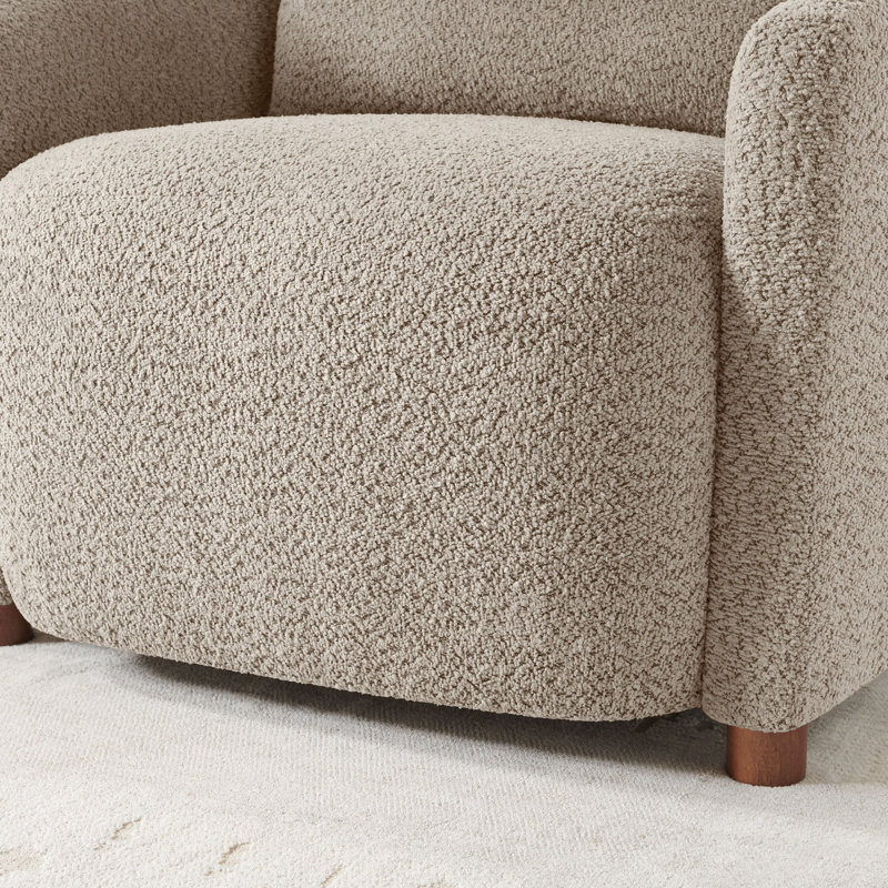34.1'' Upholstered Accent Chair With Removable Back Cushion, Camel