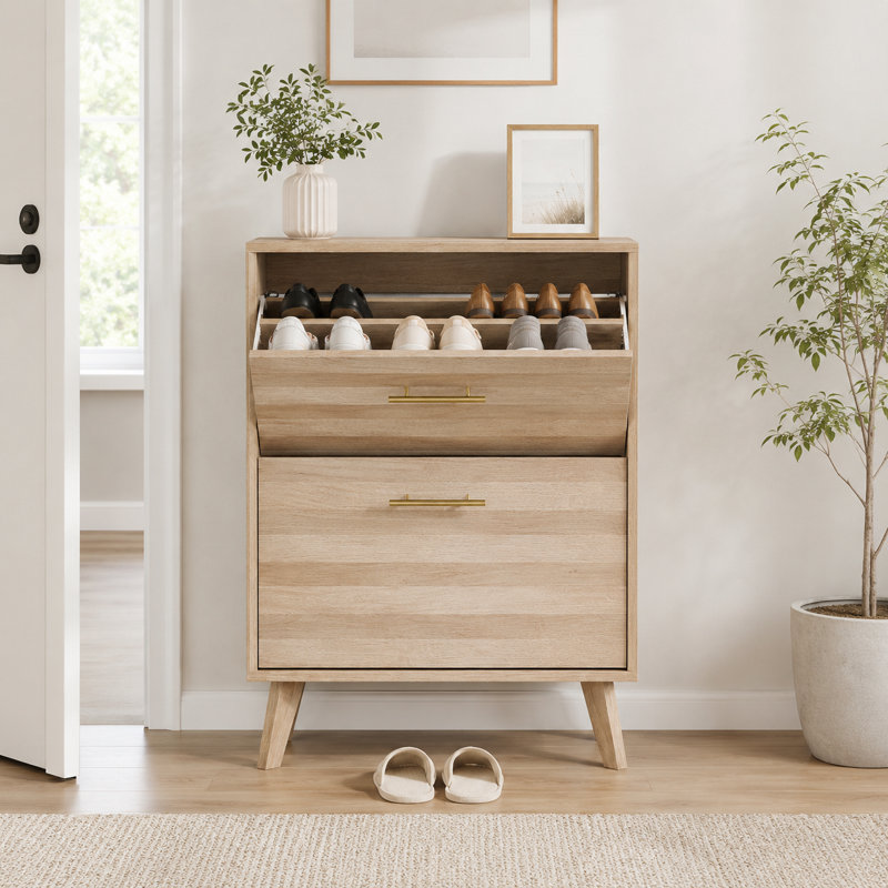 Étagère à chaussures 23,6 pouces en chêne naturel