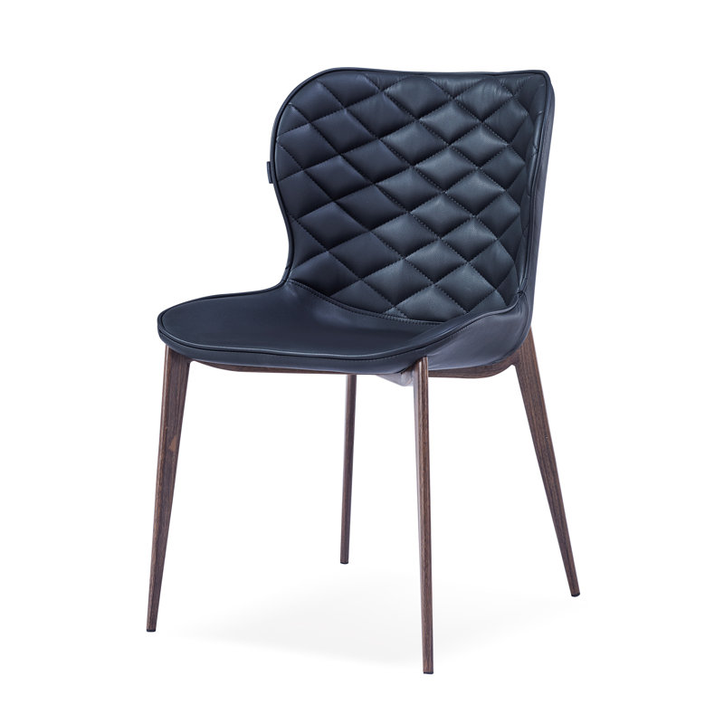 Stacia 18'' H Upholstered Metal Side Chair, Light Brown, Black