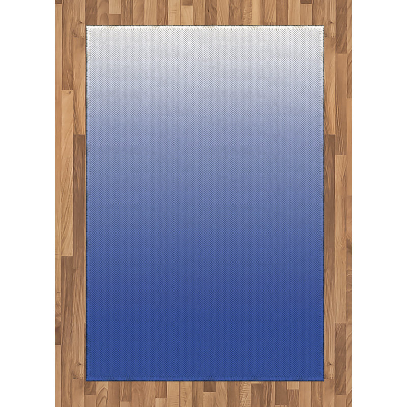 Ocean Ombre High Density Long Fiber Poly Threads Decorative Area Rug Carpet, Rectangle 4' x 5'8"