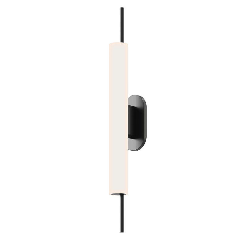 Éclairage de salle de bain cylindrique intégré à intensité variable 1 lumière DEL 3000K Piccolo Encore, Noir satiné