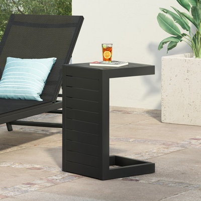 Caggiano Rectangular Metal Outdoor Side Table