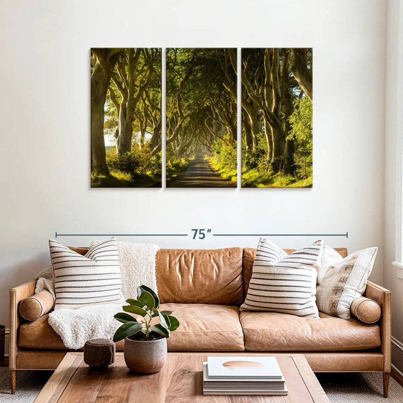 Harnek Sunlit Trees Path, 36" H x 57" W