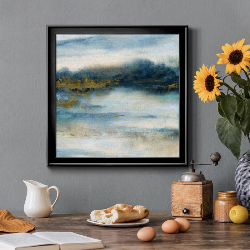 Golden Marshlands - Peinture sur toile encadrée, Noir, H 17,5 po x l 17,5 po x P 1,5 po