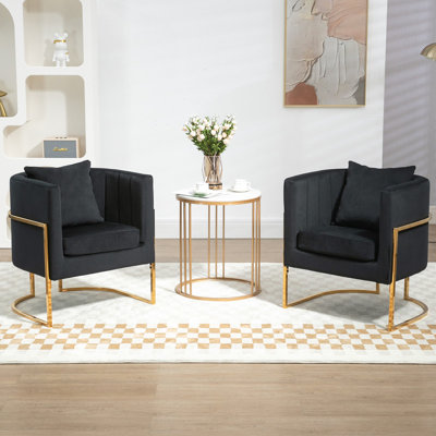 Zianah Velvet Barrel Chair