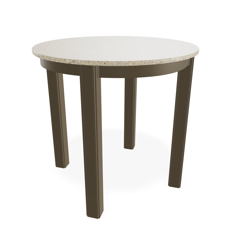 Outdoor Round Side Table, White/White, Acrylic