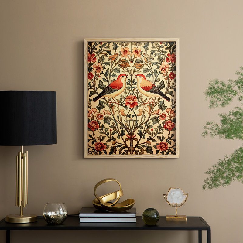 WM MORRIS Series CCCXXXIII Framed Print - Solid Wood, H 15 po x l 12 po