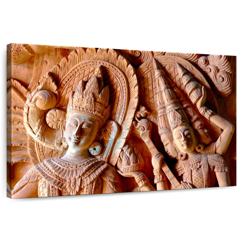 Adella Carved Thai Angels, 32" H x 48" W