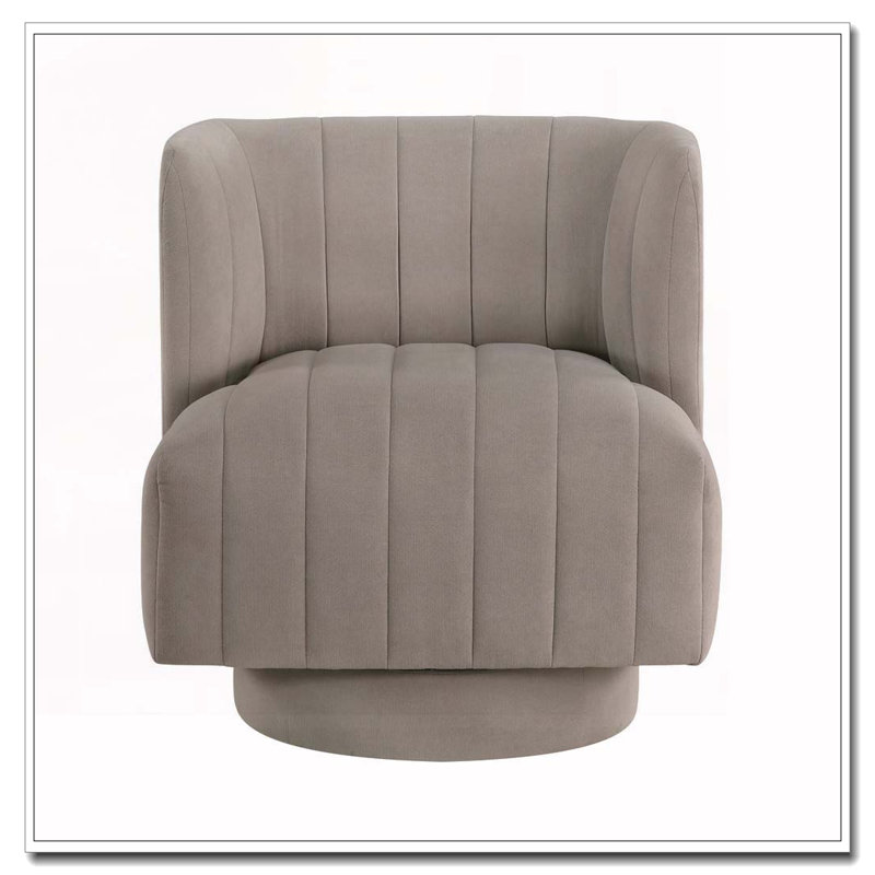 Chaise d'appoint pivotante rembourrée, Taupe