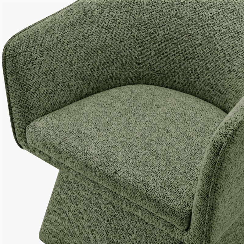 Veronica Contemporary Upholstered Accent Armchair - Bold Sculptural Curved Tub Back, Green