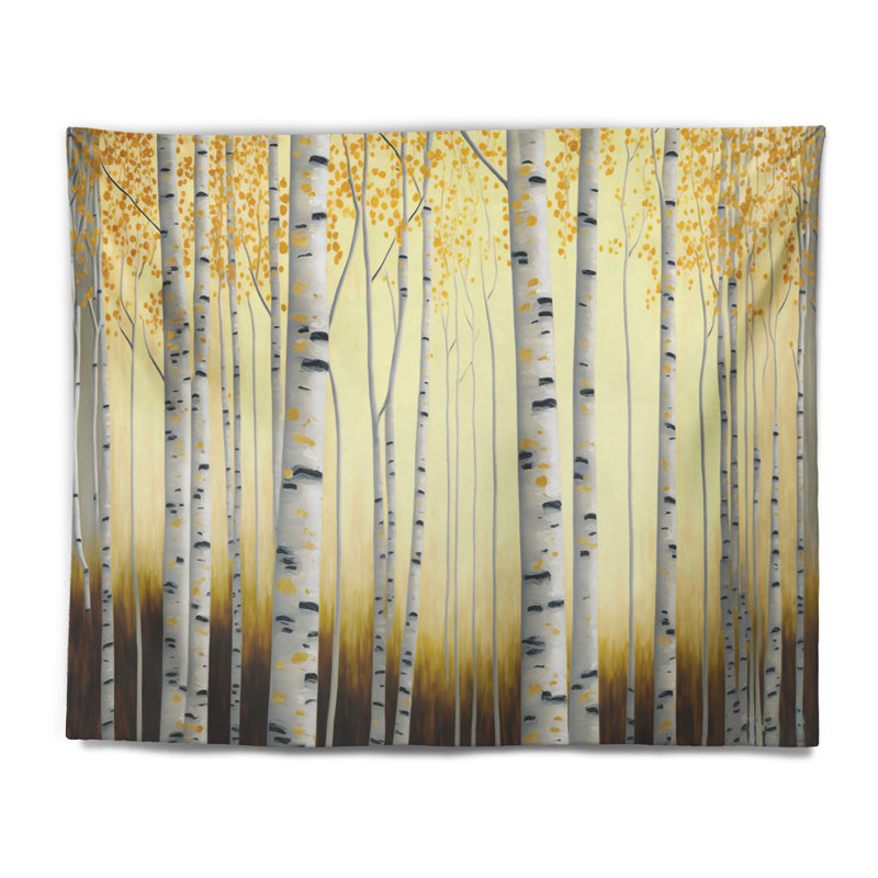 Tapisserie en polyester polyester avec boules dorées, H 32 po x l 39 po