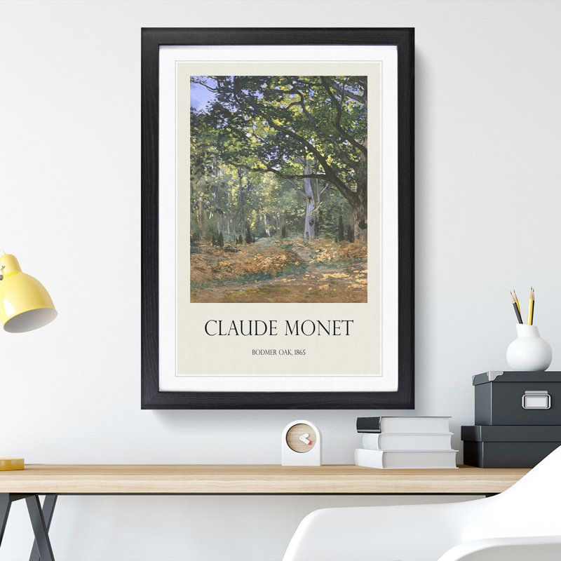 The Bodmer Oak Tree by Claude Monet - Framed Print, 36cm H x 27cm W x 2cm D, Black Framed