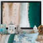 Vagues océaniques et plage de sable vue aérienne - peinture sur toile-1415479543-1415479542