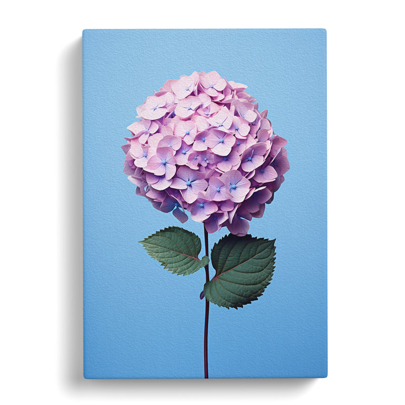 Hydrangea Minimalism No.2 - No Frame Art Prints - Wrapped Canvas, 60cm H x 40cm W x 3cm D
