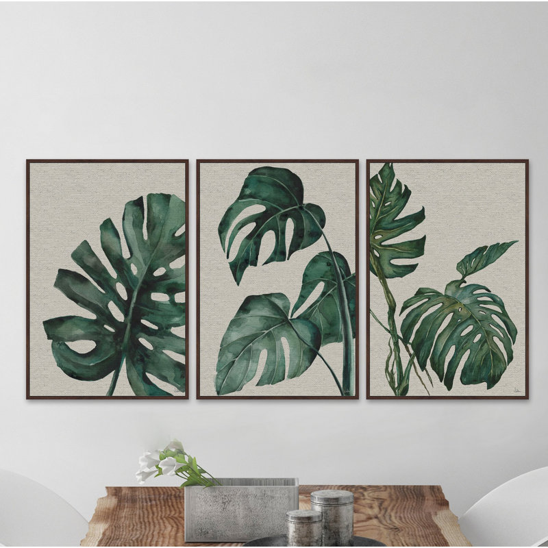 « oh oh banana triptyque », ensemble de 3 reproductions d’art sur toile tendue encadrée, H 60 po x l 40 po x L 1,5 po