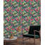 Palm And Leaves On Dark Background Peel And Stick Wallpaper-697712383