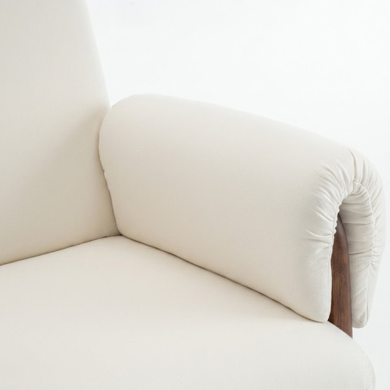 Chaise d'appoint transitionnelle traditionnelle rembourrée, Beige