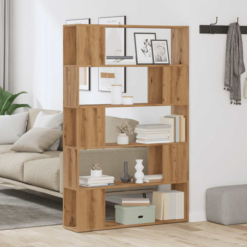 Paravent vidaXL en bois d'ingénierie moyen, Blanc, (5 tablettes) H 61 po x l 39,4 po x P 9,5 po