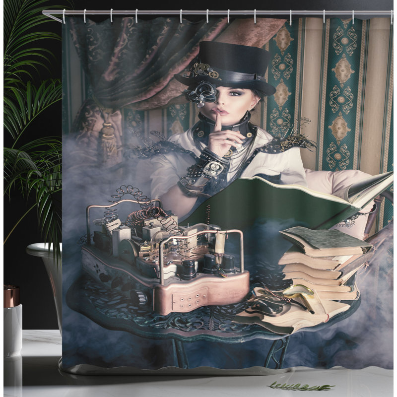 Shower Curtain with Hooks Included, 75" H x 69" W